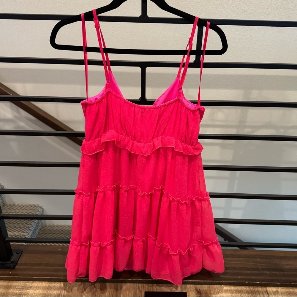 She + Sky Fuchsia Ruffled Dress - Picture 2 of 3